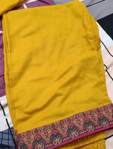 Mustard Suit Pant Set With Dupatta