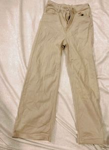 H&amp;M Wide Leg Beige Jeans