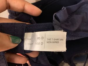 Navy Blue Lace Tshirt Trim Bra