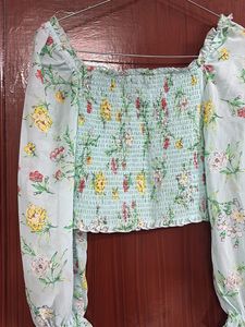 Floral Smocked Crop Top