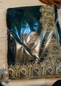 Elegant Emerald Green Saree