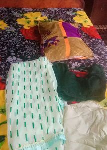 saree with readymade blouse