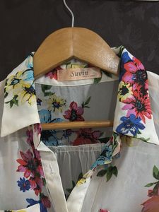 Floral Print Sheer Blouse