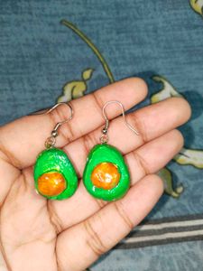 Avocado Clay Art Earrings