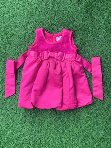 Cute Rose Satin Frock