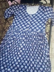 Blue Printed Dress