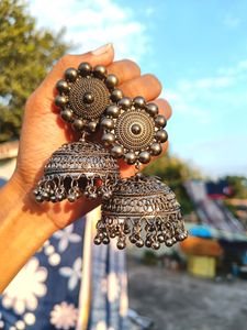 Boho Oxidised Jhumkas🖤
