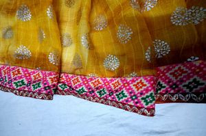 Yellow Polka Dot Saree