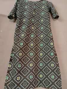 Brown Printed Kurta