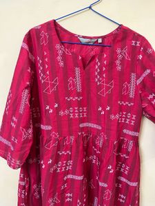 Printed Red Dress
