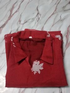 Floral Red Kurta m size