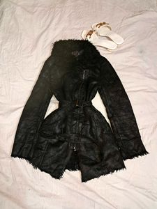 Y2K Long Leather Coat For Women 💅🏻✨