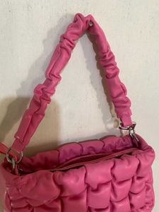 Pink Ruched Handle Bag