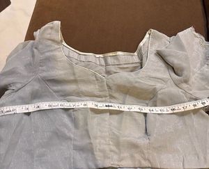 Grey  Shimmery saree with blouse