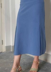 Dusty Blue Midi Skirt