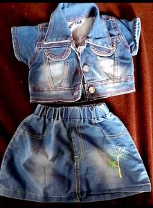 Denim Skirt And Jaket Combo
