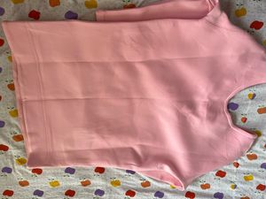 pink puffy pocketed  dress top