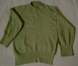 olive Green Knit Pullover