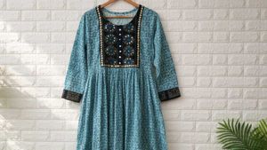 Ethnic Blue Printed Kurta