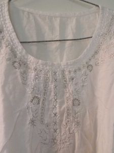 White Embroidered Top