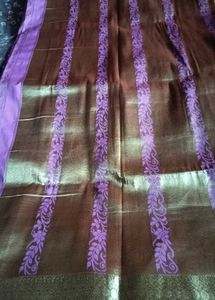 Lavender BANARSI Tissue Silk Saree