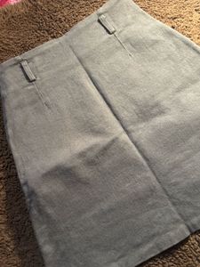 Gray Denim Mini Skirt
