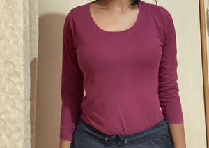 Burgundy Long Sleeve Top