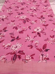 Floral Pink Saree with Awesome Blouse