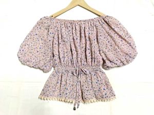Floral Print Puff Sleeve Top