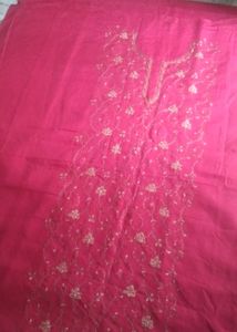 kashmiri embroidery cotton full suit piece (unstit
