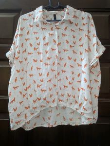 Rio Brand Tshirt/Shrug XL With Fox Print