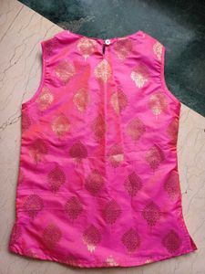 Beautiful Art Silk Ethnic Short Kurta For Girls