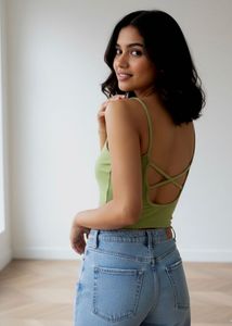 Green Criss-Cross Tank Top