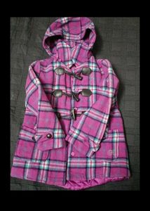 Girls Plaid Hooded Coat