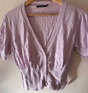 Lilac Cropped Cardigan