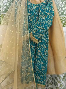 Kurti Plazo Set With Net Dupatta