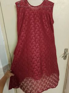 Red Lace Sleeveless Dress