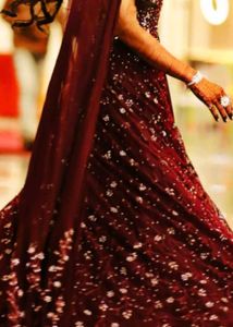 Elegant wine bridal gown