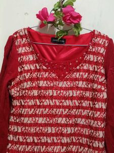 Red &amp; White Lace Dress Gorgeous 10/10