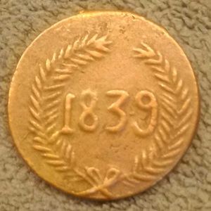 1839 Queen Victoria Copper Token