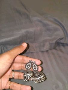 Silver Jhumka Earrings