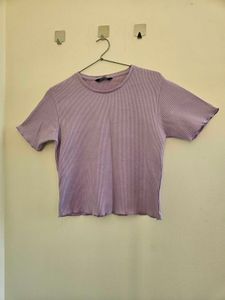 Lavender Ribbed Crop Top