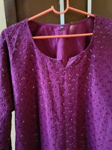 Purple Embellished Kurti