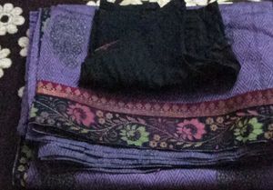 Purple Floral Border Fabric