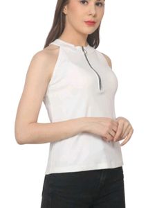 Sleeveless White Tank Top