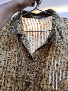 Golden Shimmery Sheer Shirt