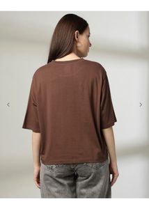Brown Graphic Print T-shirt