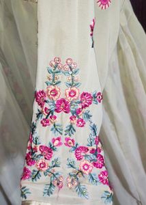 BEIGE EMBROIDERED ANARKALI