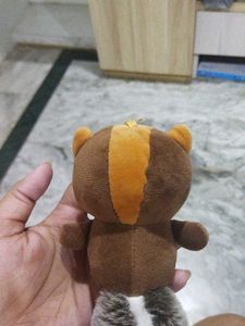 Set Of 3 Cute Suffted Squirrels Key Chain.