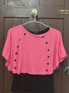 Pink Layered Top with Cutouts for Women | Girl